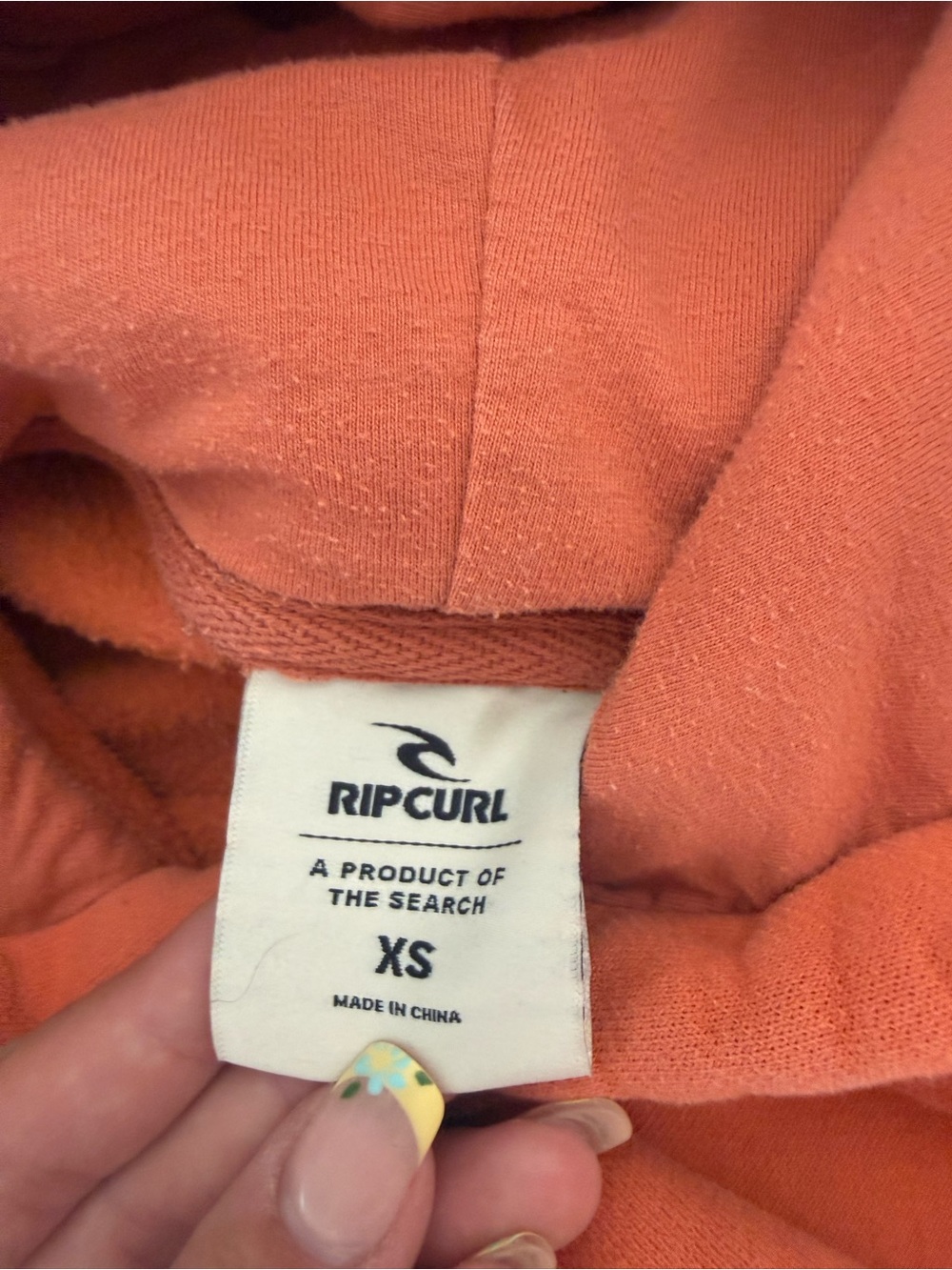 Rip Curl Women’s Coral Orange Hoodie with White Logo - Picture 4 of 4